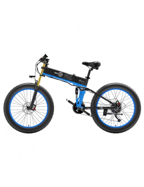 BEZIOR X-PLUS Electric Bike 1500W Motor 48V 17.5Ah Battery 26*4.0 Tire Mountain Bike 40 km/h Max Speed 200kg Load - Blue Soddisfazione Garantita