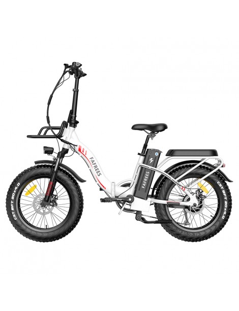 FAFREES F20 Max 20*4 Fat Inch Tire Bicicletta elettrica pieghevole - Motore brushless da 500W e batteria 18Ah - Bianco Shopping Online