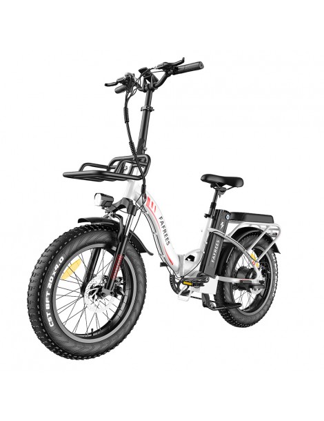 FAFREES F20 Max 20*4 Fat Inch Tire Bicicletta elettrica pieghevole - Motore brushless da 500W e batteria 18Ah - Bianco Shopping Online