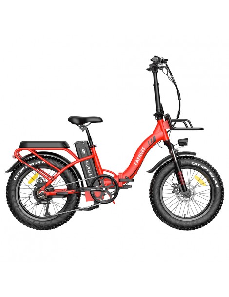 FAFREES F20 Max 20*4 Fat Inch Tire Bicicletta elettrica pieghevole - Motore brushless da 500W e batteria 18Ah - Rosso