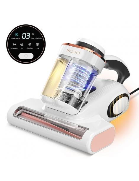 JIGOO J300 Pulitore Acari Smart a Doppia Vaschetta con Aspirazione da 13KPa Sensore Acaro Rullo Spazzola in Metallo Prezzo di fabbrica
