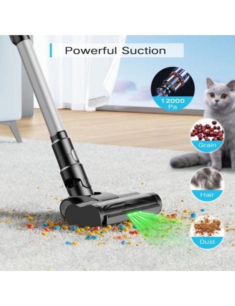 MOOSOO YC1 Aspirapolvere senza fili alta aspirazione 12kPa fino a 40min di funzionamento display a LED - Argento Smaltimento dello stoccaggio