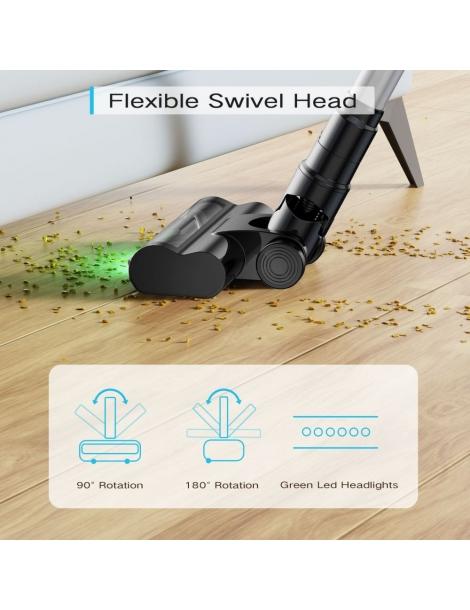 MOOSOO YC1 Aspirapolvere senza fili alta aspirazione 12kPa fino a 40min di funzionamento display a LED - Argento Smaltimento dello stoccaggio