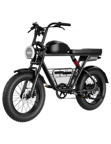 GUNAI-T Bicicletta elettrica motore 1000W batteria 48V 21Ah pneumatici grassi 20*4.0 pollici velocità massima 60km/h - Nero Esporta salva