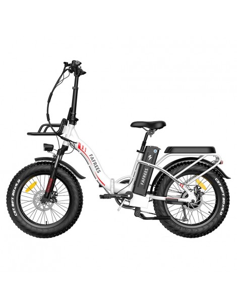 FAFREES F20 Max 20*4.0 Pneumatici Grassi da 20 Pollici Bicicletta Elettrica Pieghevole - Batteria 22.5Ah e Motore 500W - Bianco Sconti questo mese