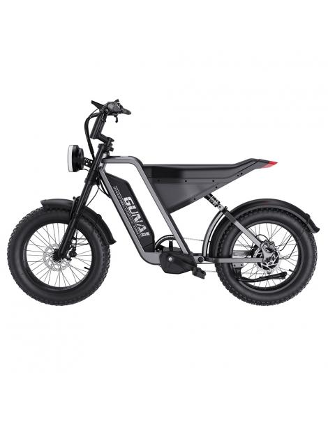 GUNAI-Y Bicicletta elettrica motore 1000W batteria 48V 18Ah pneumatici grassi 20*4.0 pollici velocità massima 60km/h - Nero 2025