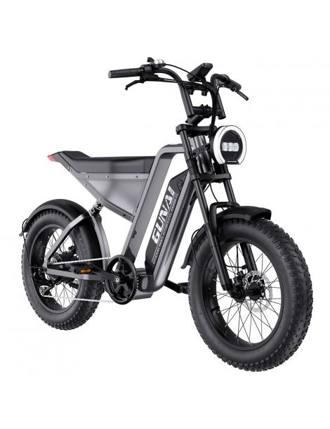 GUNAI-Y Bicicletta elettrica motore 1000W batteria 48V 18Ah pneumatici grassi 20*4.0 pollici velocità massima 60km/h - Nero 2025