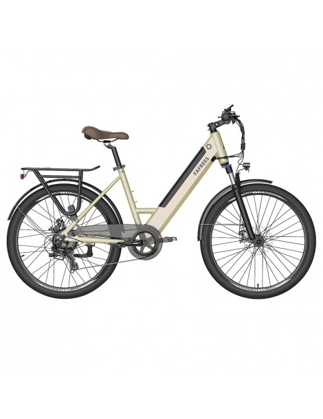 FAFREES F26 Pro 26'' E-Bike da città passo-passo 25 Km/h Motore 250W 36V 10Ah Batteria incorporata rimovibile-Oro Spedizione Gratuita
