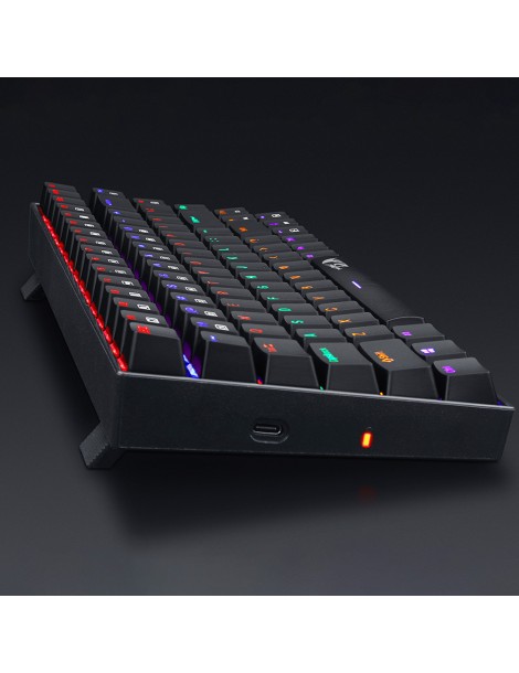 K629-KB 75% Arcobaleno LED retroilluminazione tastiera meccanica da gioco 84 tasti interruttore blu-nero I Più Venduti