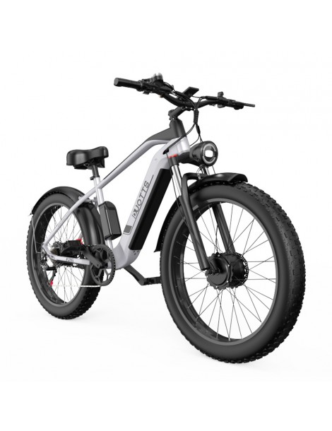 DUOTTS F26 26*4.0 Inch Bicicletta elettrica con pneumatici grassi doppio motore 750W*2 batteria LG 17.5Ah - Argento Offerta Giorno del Papà