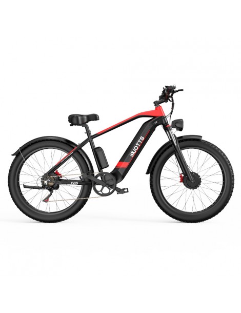 DUOTTS F26 26*4.0 Inch Bicicletta elettrica con pneumatici grassi doppio motore 750W*2 batteria LG 17.5Ah - Nero Offerta San Valentino