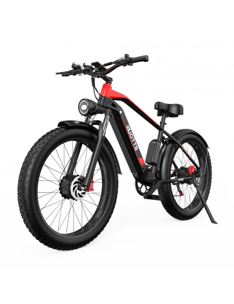 DUOTTS F26 26*4.0 Inch Bicicletta elettrica con pneumatici grassi doppio motore 750W*2 batteria LG 17.5Ah - Nero Offerta San Valentino