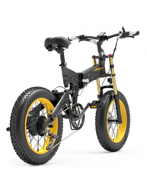 LANKELEISI X3000 Plus Bicicletta elettrica pieghevole Big Fork 48V 1000W Motore 17.5Ah Batteria - Nero Nuovi prodotti
