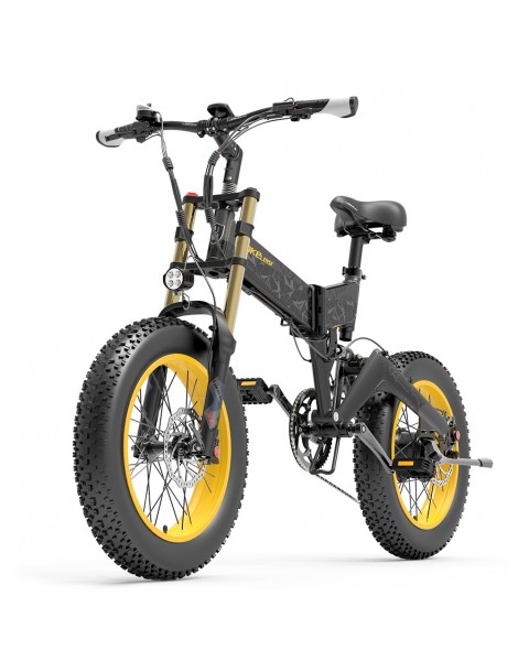 LANKELEISI X3000 Plus Bicicletta elettrica pieghevole Big Fork 48V 1000W Motore 17.5Ah Batteria - Nero Nuovi prodotti