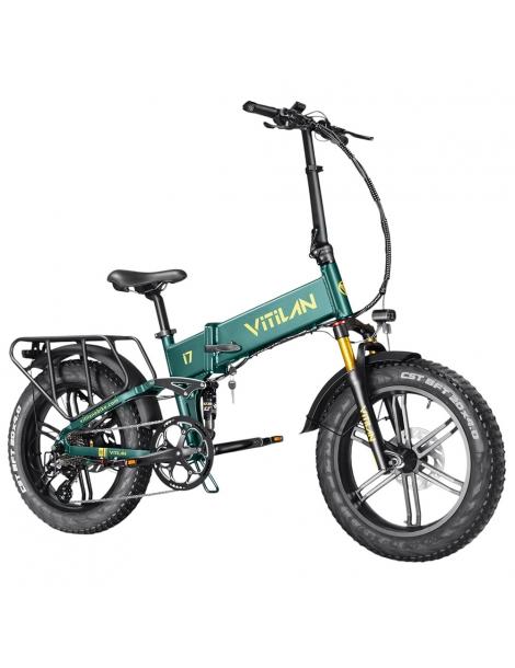 Vitilan I7 Pro 3.0 Bicicletta elettrica motore 750W 48V 20Ah pneumatico grasso 20*4.0 pollici 45km/h 80Nm 110km - Verde Fino al 50% di sconto