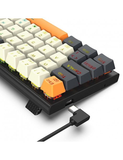 K633CGO-RGB Ryze Tastiera da gioco meccanica compatta a 68 tasti Layout tedesco Interruttore rosso retroilluminato RGB Qualità