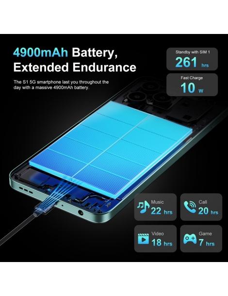 FOSSiBOT S1 5G 6GB+128GB Smartphone schermo da 6 745 pollici fotocamera da 50MP NFC GPS Android 14 - Nero Pezzi Unici