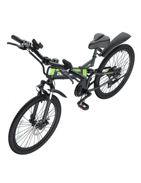 DEEPOWER K26 Bicicletta elettrica pieghevole pneumatici da 26 pollici motore da 48V 500W batteria da 12 8Ah Presa