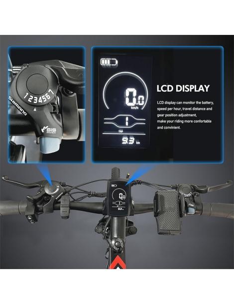 Kaisda K1 Ciclomotore elettrico pieghevole pneumatico da 26 pollici motore da 500W batteria agli ioni di litio da 10Ah - Nero Offerta