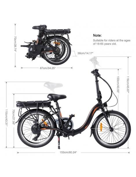 FAFREES 20F054 Bicicletta elettrica pieghevole- Batteria agli ioni di litio 36V 10AH e motore 250W Outlet