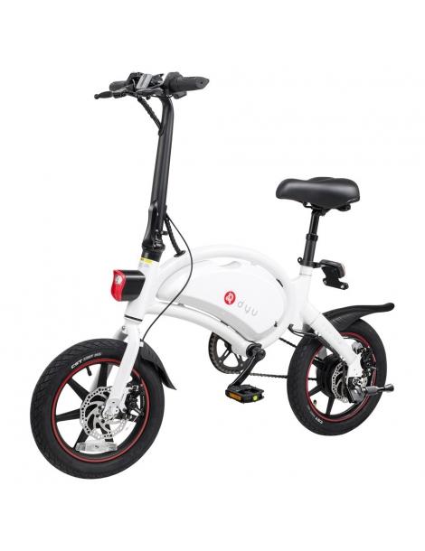 DYU D3+ ciclomotore elettrico pieghevole con pneumatici da 14" motore senza spazzole da 240W batteria 10AH - Bianco Hotsell