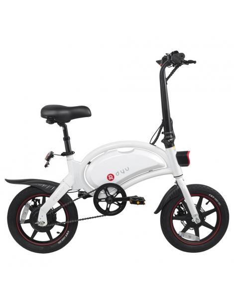 DYU D3+ ciclomotore elettrico pieghevole con pneumatici da 14" motore senza spazzole da 240W batteria 10AH - Bianco Hotsell