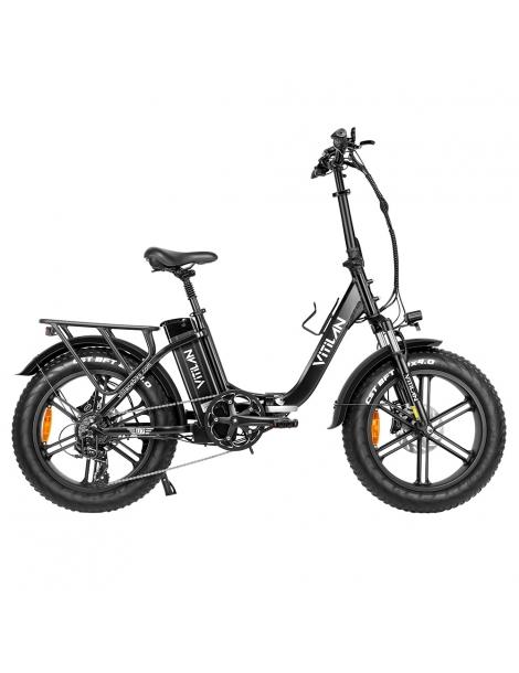 Vitilan U7 2.0 Bicicletta elettrica pieghevole ruote grasse da 20*4.0 pollici motore da 750W batteria 48V 20Ah - Nero Moda