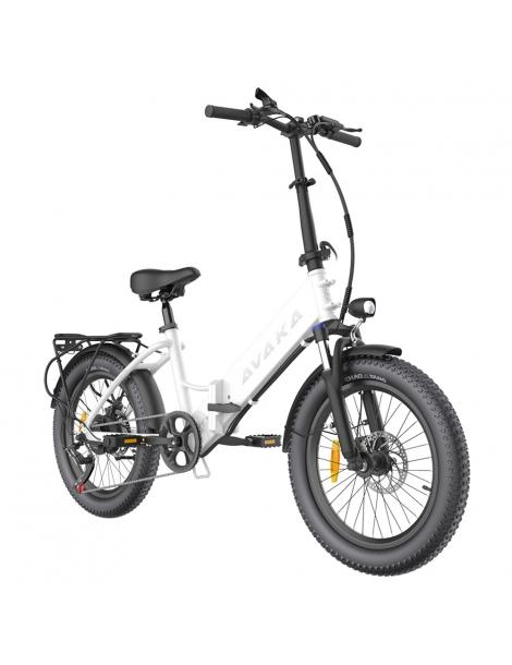 AVAKA K300 Bicicletta elettrica pieghevole motore 350W batteria 36V 16Ah pneumatici 20*3.0 pollici 31km/h 100km - Bianco Vendite stagionali