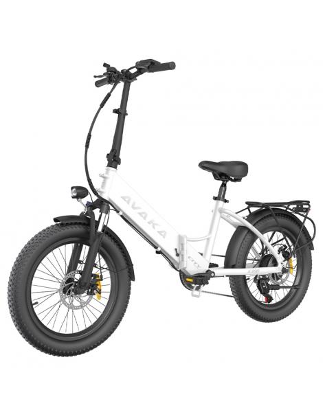 AVAKA K300 Bicicletta elettrica pieghevole motore 350W batteria 36V 16Ah pneumatici 20*3.0 pollici 31km/h 100km - Bianco Vendite stagionali