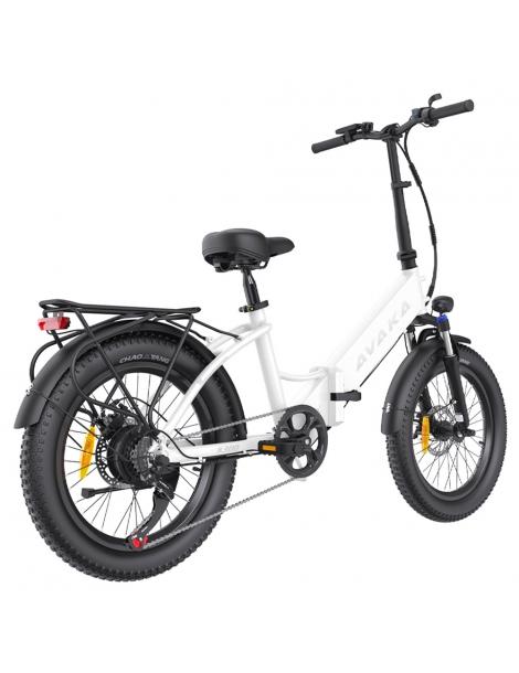 AVAKA K300 Bicicletta elettrica pieghevole motore 350W batteria 36V 16Ah pneumatici 20*3.0 pollici 31km/h 100km - Bianco Vendite stagionali