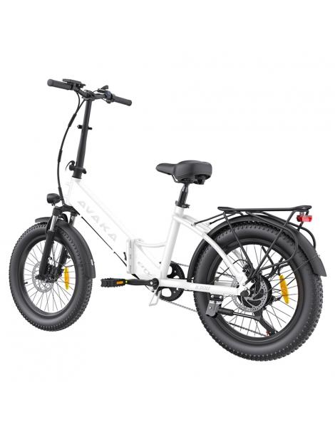 AVAKA K300 Bicicletta elettrica pieghevole motore 350W batteria 36V 16Ah pneumatici 20*3.0 pollici 31km/h 100km - Bianco Vendite stagionali