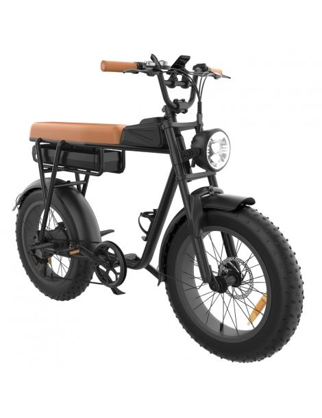 YAMALI FXH-006 Bicicletta elettrica Motore 1000W Batteria 48V 20Ah Pneumatici grassi 20*4'' - Marrone Offerta Pasqua