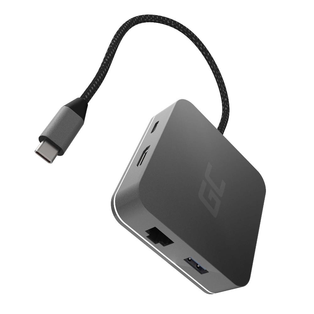 Green Cell AK61 replicatore di porte e docking station per laptop USB 3.2 Gen 1 (3.1 Gen 1) Type-C Argento Saldi Di Fabbrica