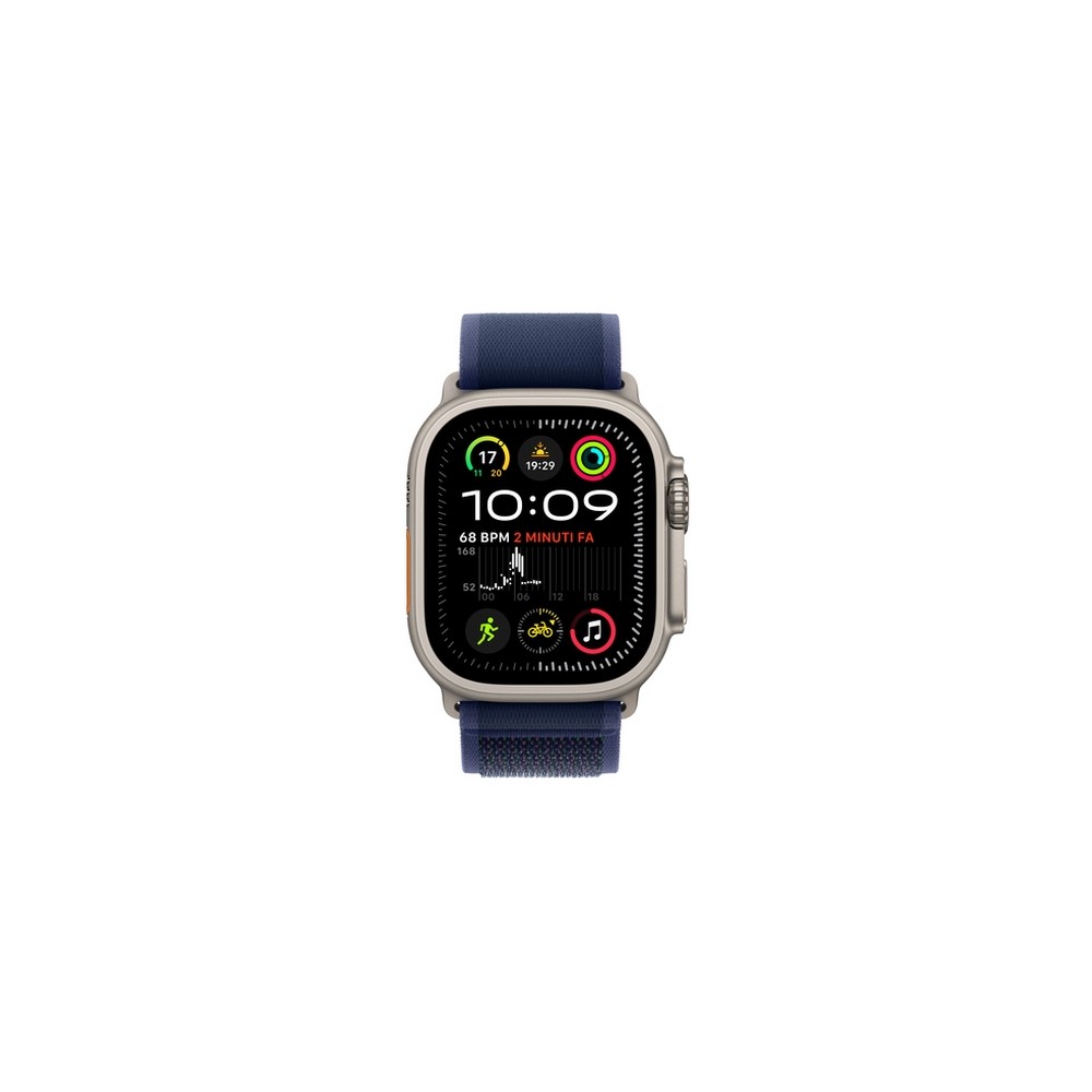 APPLE Apple Watch Ultra 2 GPS + Cellular 49mm Natural Titanium Case with Blue Trail Loop - S/M Spedizione Gratuita