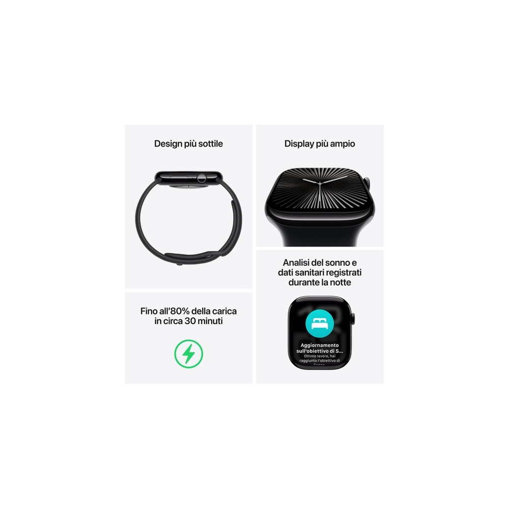 APPLE Apple Watch Series 10 GPS + Cellular 46mm Slate Titanium Case with Slate Milanese Loop - S/M Presa