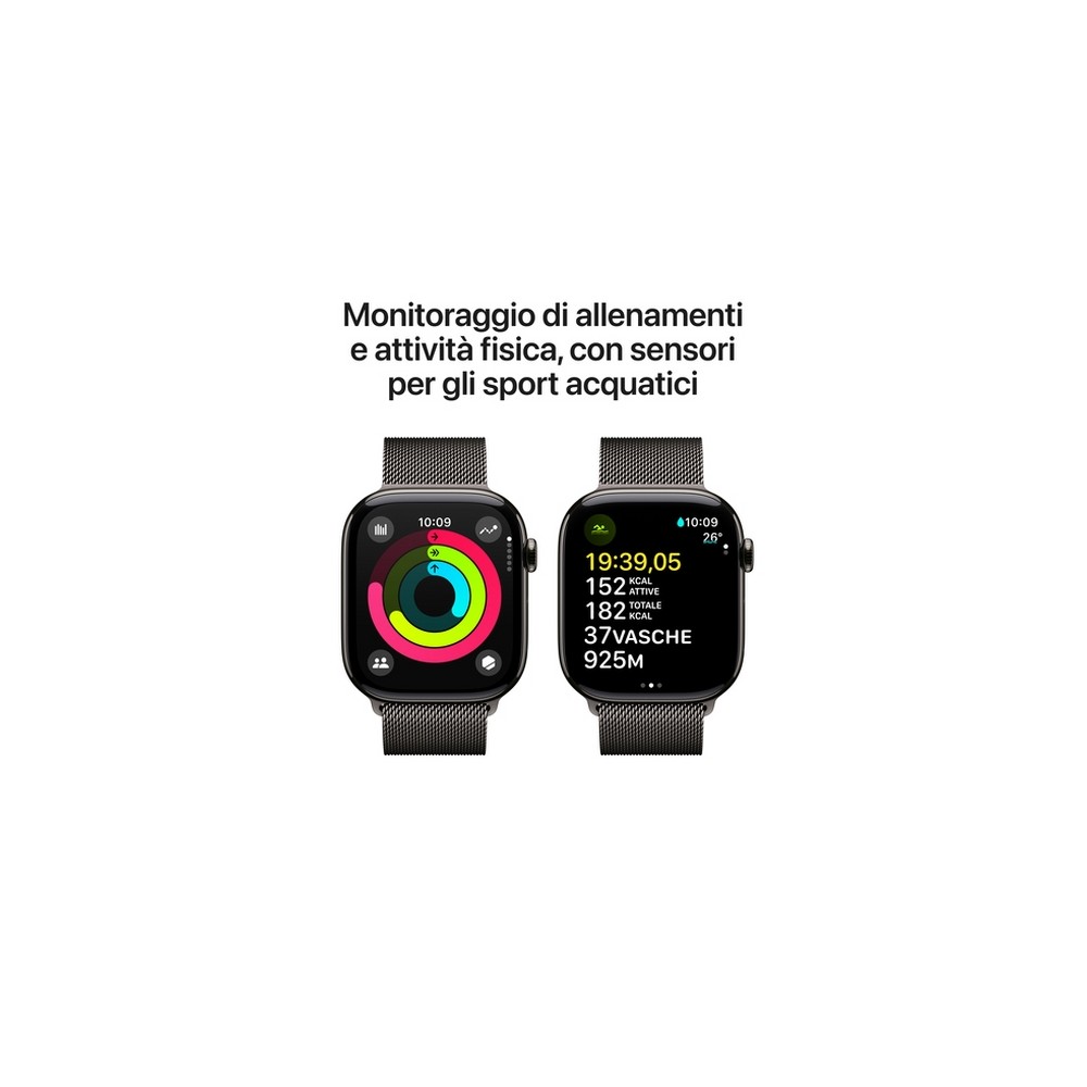 APPLE Apple Watch Series 10 GPS + Cellular 46mm Slate Titanium Case with Slate Milanese Loop - S/M Presa