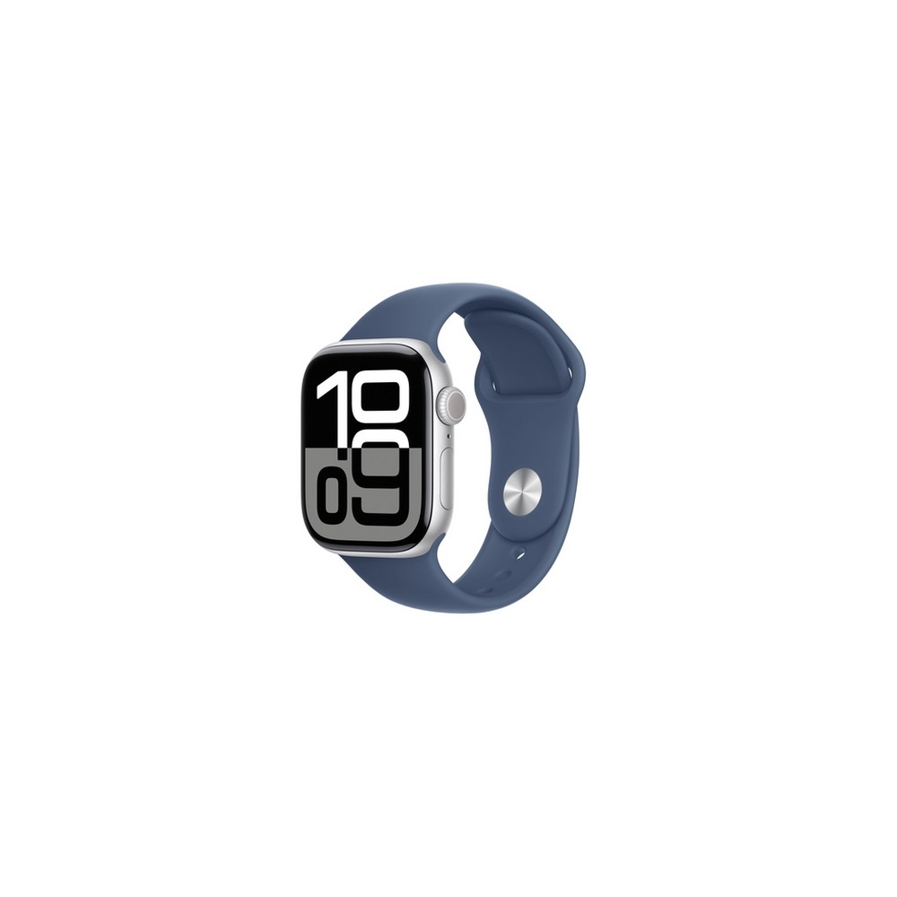 APPLE Apple Watch Series 10 GPS 42mm Silver Aluminium Case with Denim Sport Band - S/M