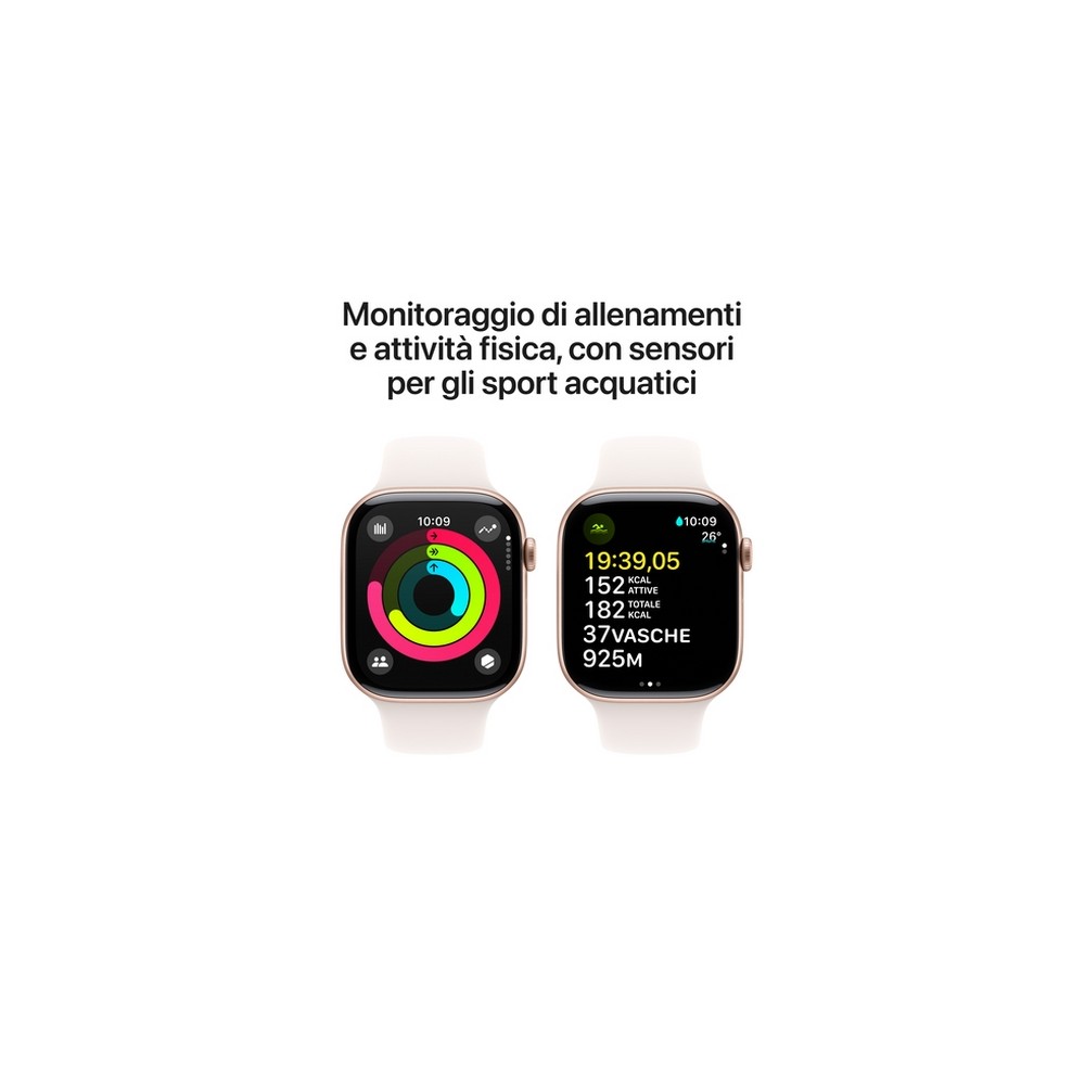 APPLE Apple Watch Series 10 GPS 46mm Rose Gold Aluminium Case with Light Blush Sport Band - M/L Moda