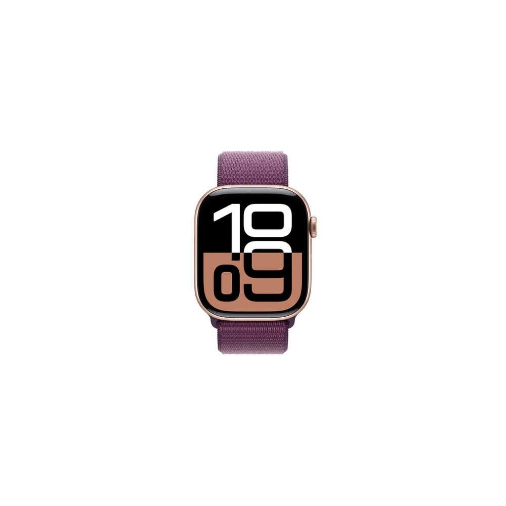 APPLE Apple Watch Series 10 GPS 46mm Rose Gold Aluminium Case with Plum Sport Loop Spedizione gratuita
