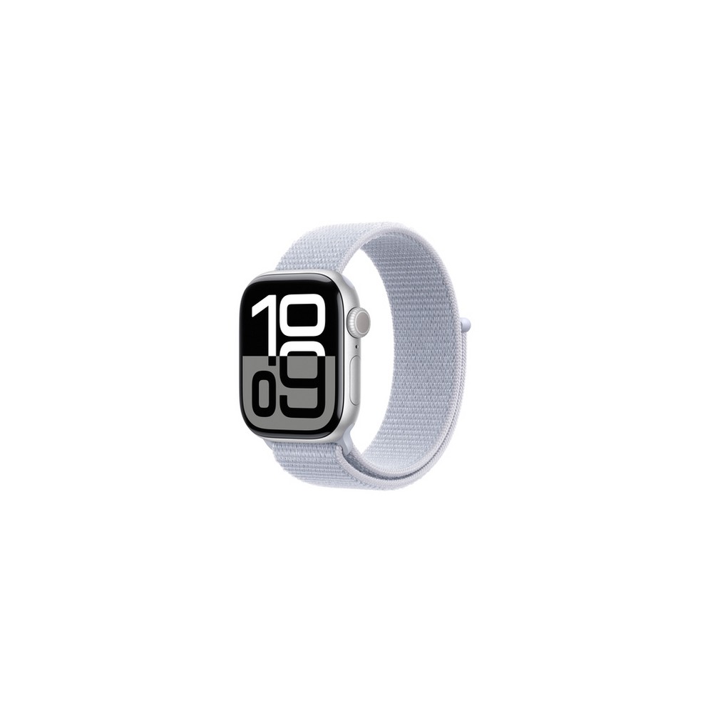 APPLE Apple Watch Series 10 GPS + Cellular 42mm Silver Aluminium Case with Blue Cloud Sport Loop