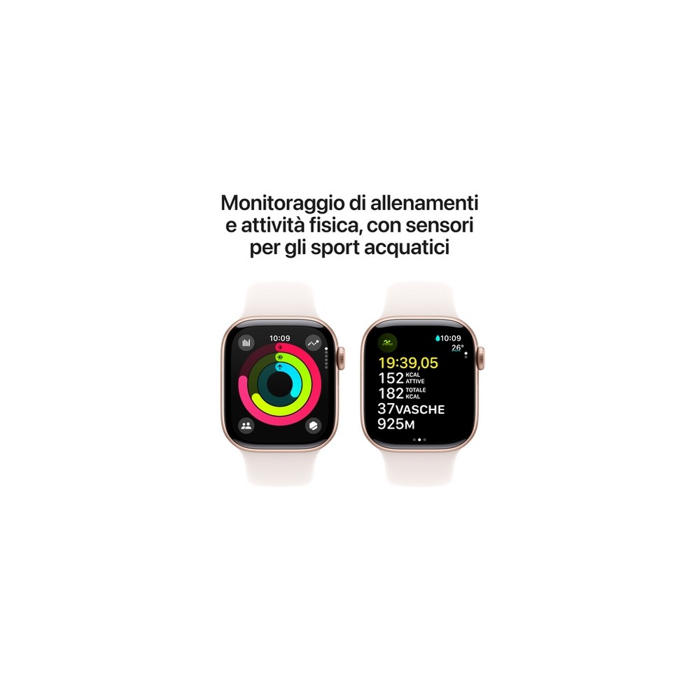 APPLE Apple Watch Series 10 GPS + Cellular 42mm Rose Gold Aluminium Case with Light Blush Sport Band - M/L Fornitura limitata
