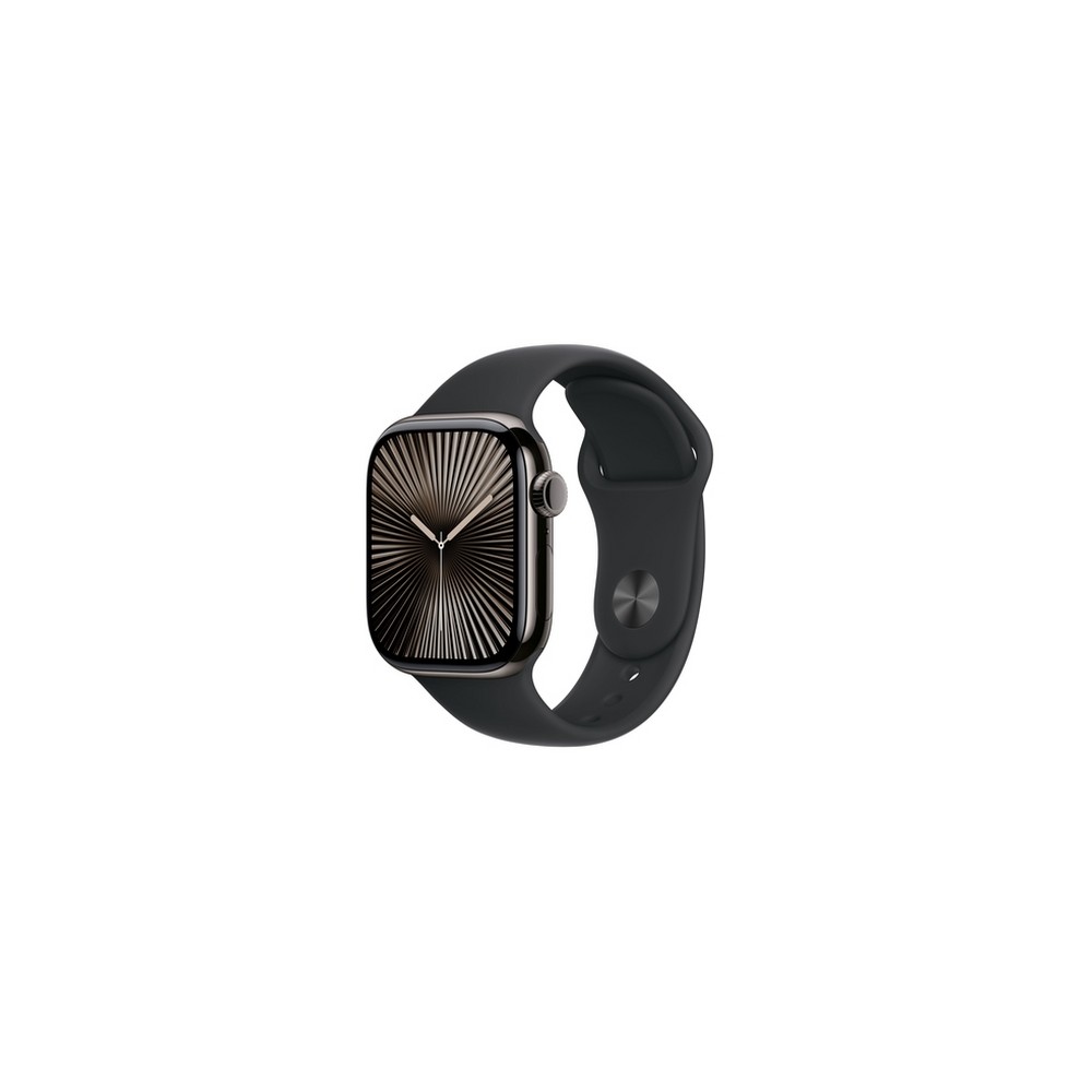 APPLE Apple Watch Series 10 GPS + Cellular 42mm Slate Titanium Case with Black Sport Band - M/L