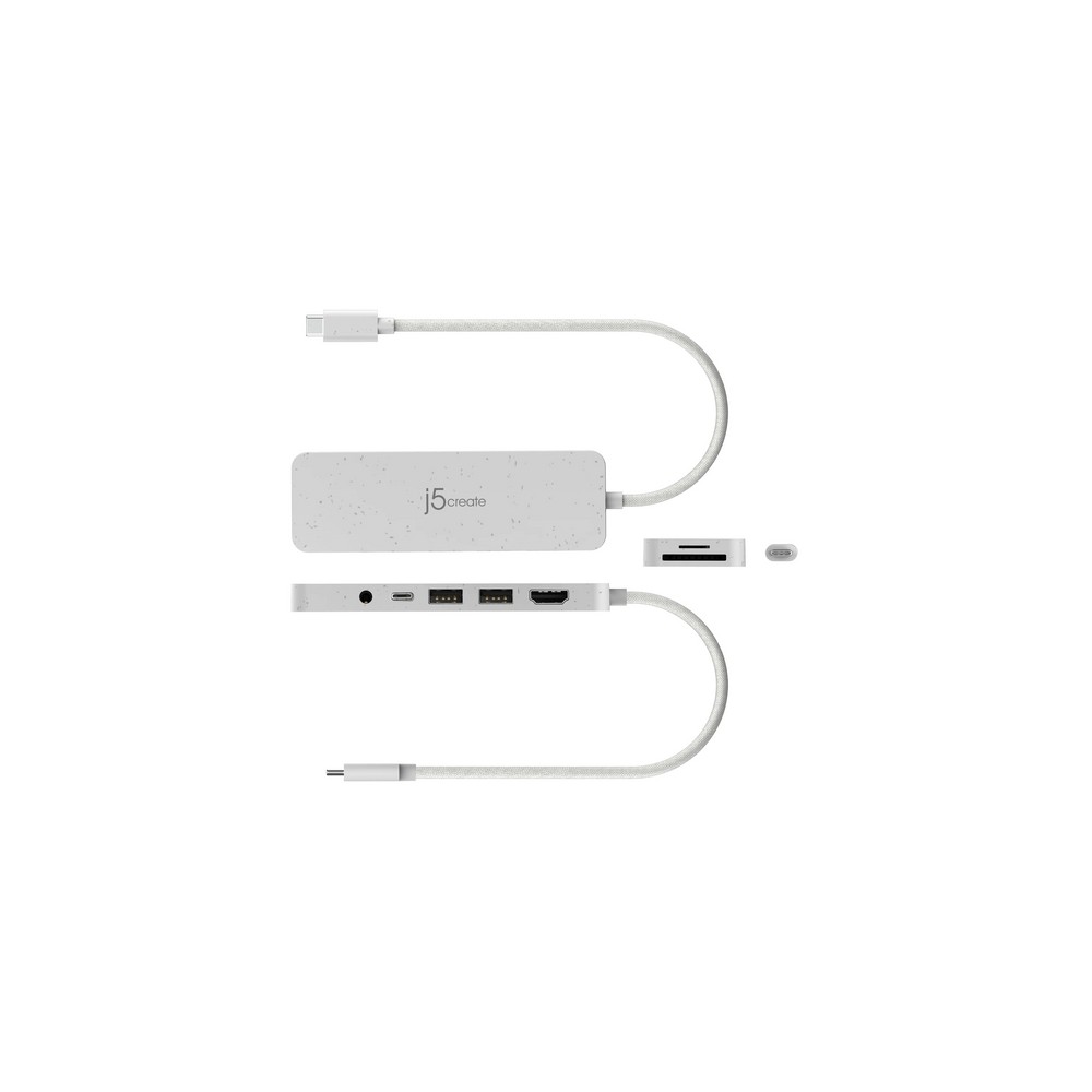 j5create Eco-Friendly USB-C Multi-Port Hub with Power Delivery Convenienza
