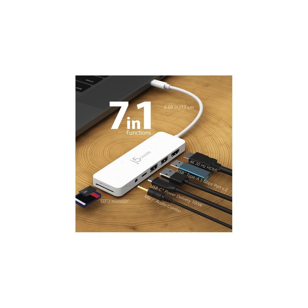 j5create Eco-Friendly USB-C Multi-Port Hub with Power Delivery Convenienza