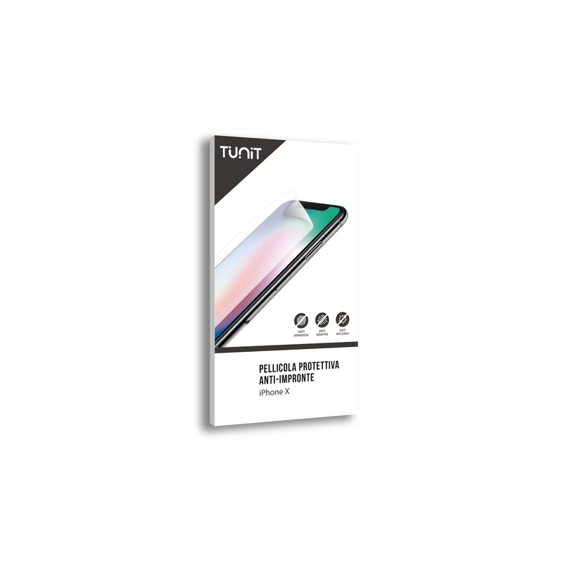 TUNIT Pellicola protettiva anti-impronta e antiriflesso per iPhone X Officina