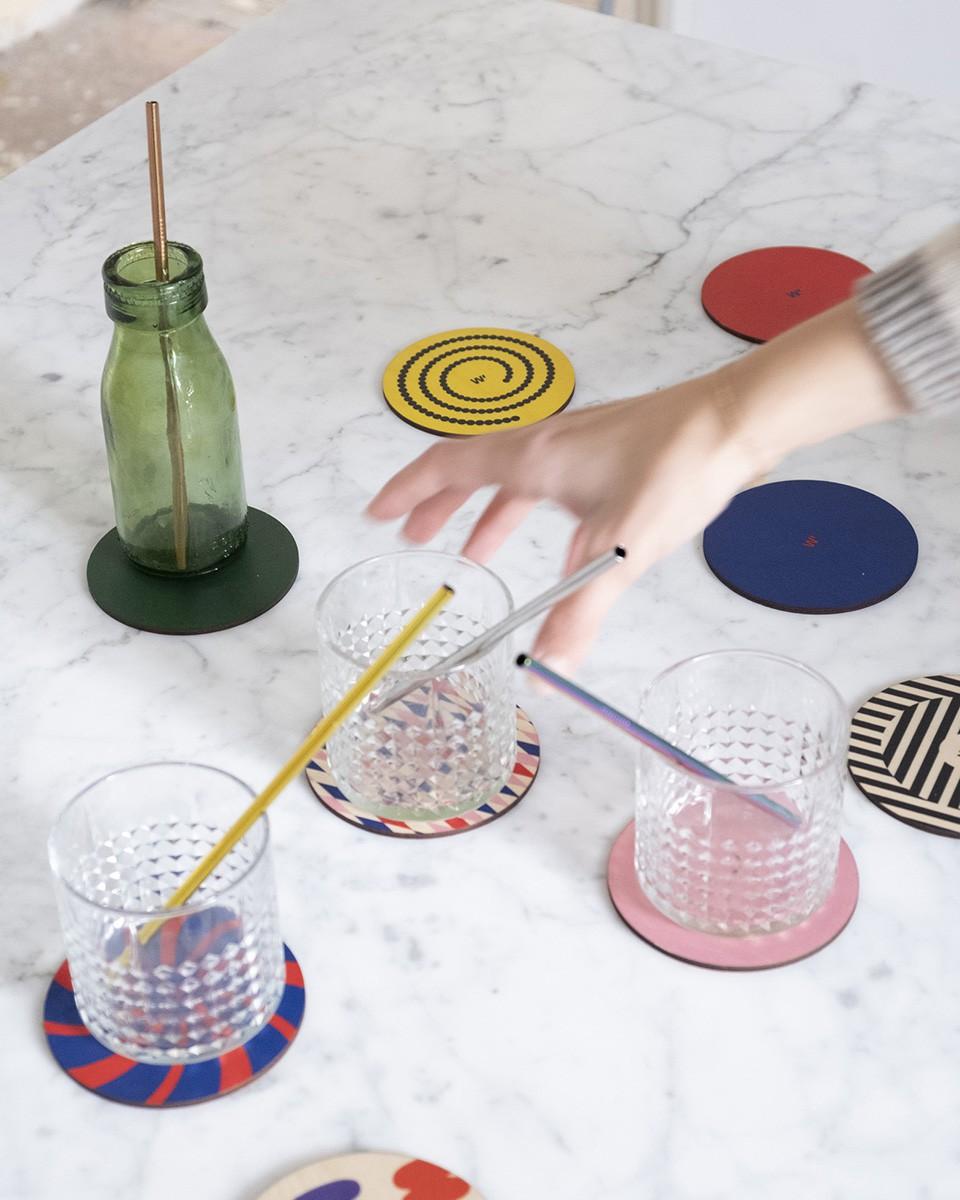 Wood'd FUNKY COASTERS SET Spedizione Gratuita